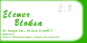 elemer bloksa business card